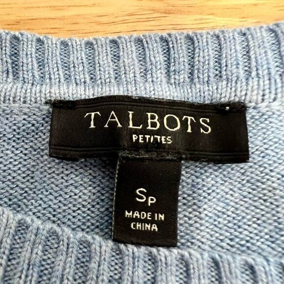 Talbots Womens Pullover Sweater Blue Striped Long Sleeve Round Neck Petites S - Picture 9 of 10